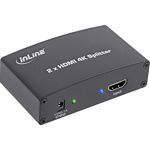 InLine 65009 HDMI Splitter/Verteiler (2-Fach, 4Kx2K kompatibel) schwarz