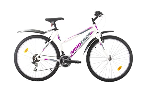 Multibrand PROBIKE 6th Sense 26 Zoll Mountainbike ALU Rahmen Shimano 18 Gang, Mädchen-Fahhrad & Damen-Fahhrad geeignet ab 155 cm - 175 cm (Weiß-Rosa-Aluminium)