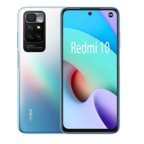 Xiaomi Redmi 10 - Smartphone 4GB+64GB, 50MP AI Quad-Kamera, MediaTek Helio G88-Prozessor, 6.5" FHD+ DotDisplay, Dual SIM (Meer Blau)