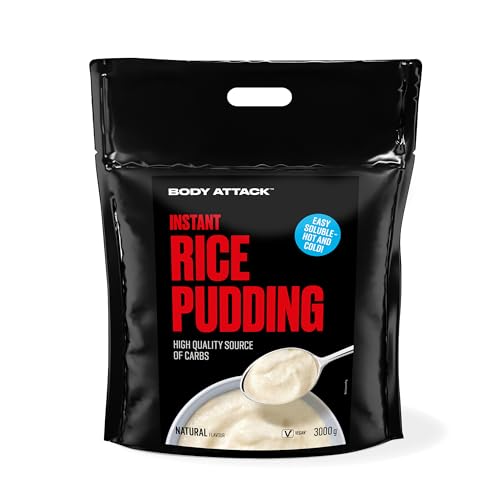 Body Attack Rice Pudding Neutral, 3 kg - Veganer Reispudding für Frühstück & Pre-Workout Snack - Hochwertige Energiequelle dank komplexer Kohlenhydrate - leicht verdaulich