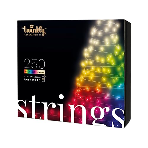 Twinkly Strings - 100 RGB+W Lights String, Black Wire, Plug Type F