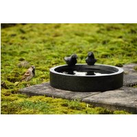 Esschert Design Vogeltränke rund schwarz Vogelbad Vogelbecken Futterschale Keramik Wasserstelle