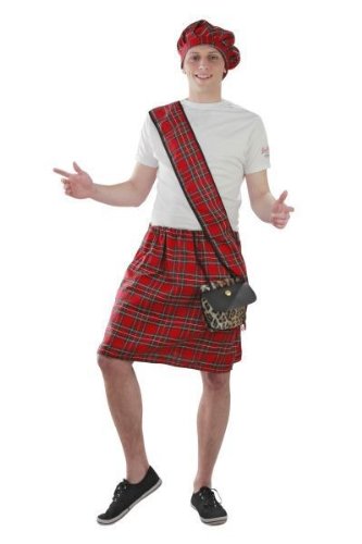 Foxxeo 10040 | Kostüm Schotte Schottenrock Schottland Karneval Kostüme, Größe:XXXL
