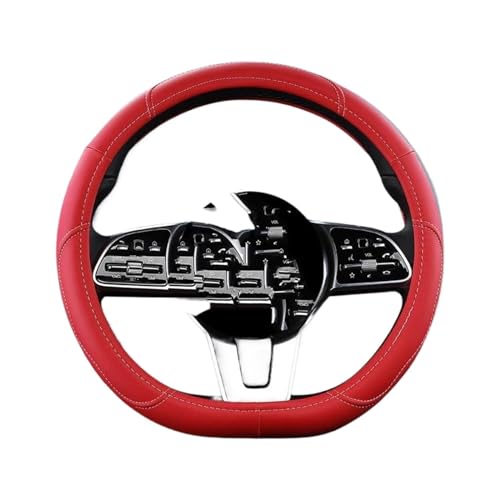 Lenkradhüllen Auto-Anti-Rutsch-Lenkradbezug Auto-Lenkrad-Schutzhülle Modischer Stil 38 cm Universell Lenkradabdeckung (Color : Type D red)