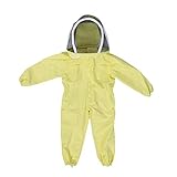 Kinder-Imkerei-Anzüge, Reine Baumwolle, voller Körperschutz, belüftet, Bienenfarm-Besucher-Schleier-Schutzausrüstungs-Overall (M)