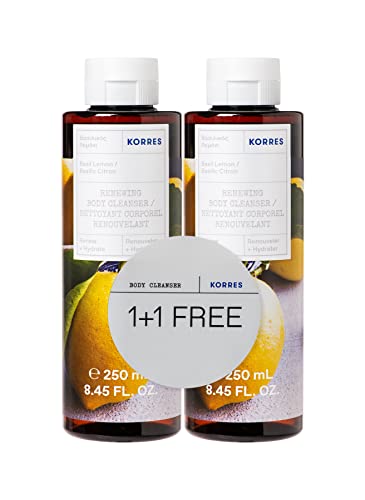 KORRES Basil Lemon 1 +1 Duschgel Set, vegan, dermatologisch getestet, 2x 250 ml