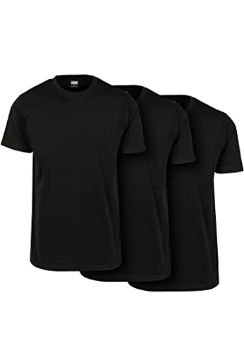 Urban Classics Herren Basic Tee 3-Pack T-Shirt, Schwarz Black 01168, XXX-Large (Herstellergröße: 3XL) (3er Pack)