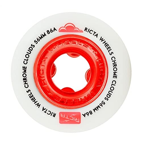 Ricta Chrome Clouds Red 86a Skateboard Wheel 54mm Red
