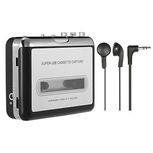Docooler Tragbare Kassettenspieler - Kassette zu MP3/CD-Recorder über USB Kompatibel mit Laptops und PC,Tragbarer Kassettenkonverter Walkman Tape Kassetten in Digitales Format mit Kopfhörer