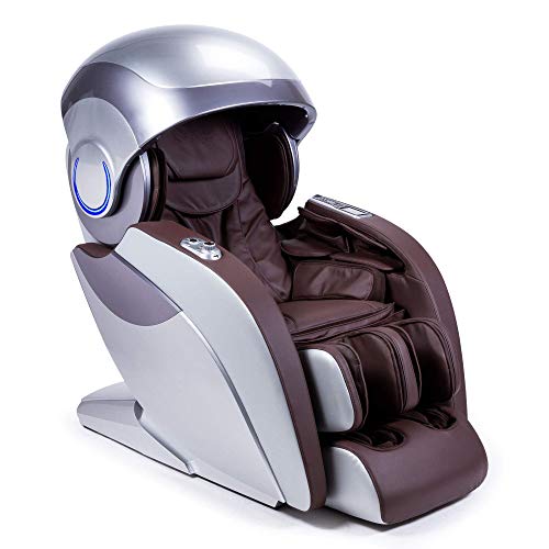 KRONOS® Limited Edition 4D-Massagesessel - Braun (neues Modell 2023) - 74 Drucktherapiedüsen - Aromatherapie - Beleuchtung/Fototherapie - 3D-Bluetooth-Sound – Schwerkraft"Zero" und Raum"Zero"