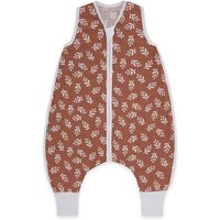 emma & noah Premium Baby Schlafsack mit Füßen Sommer, Bequem & Atmungsaktiv, 100% Bio-Baumwolle, OEKO-TEX Zertifiziert, Flauschig, Bewegungsfreiheit, 0.5 TOG (Floral Mocca, 70 cm)