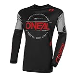 O'NEAL | Motocross-Trikot | Enduro MX | Atmungsaktives Material, gepolsterter Ellenbogenschutz, Passform für maximale Bewegungsfreiheit | Element Jersey Brand V.23 | Erwachsene | Schwarz Rot | S