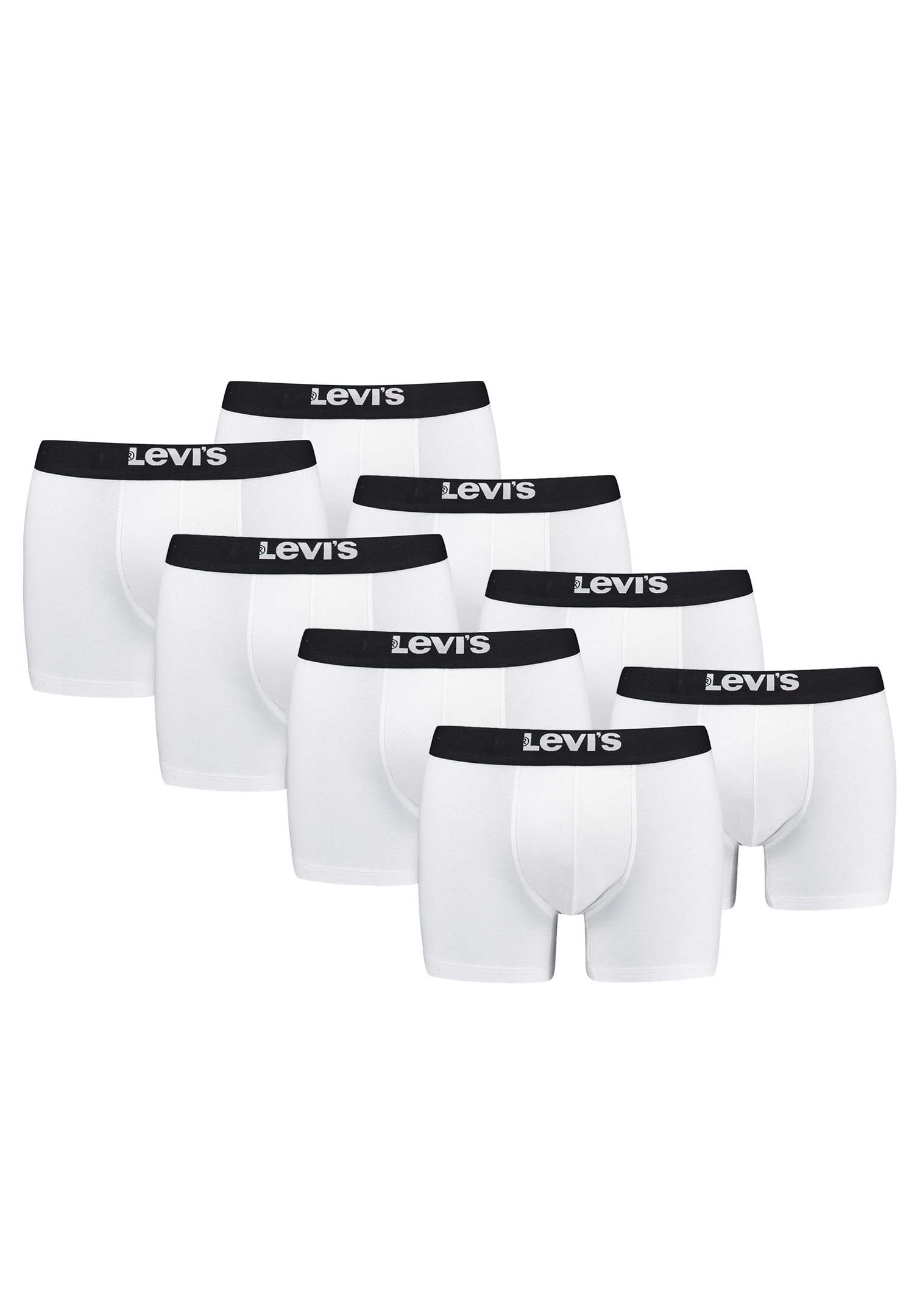 Levi&#039;s Solid Herren Boxershorts Unterwäsche aus Bio-Baumwolle im 8er Pack
