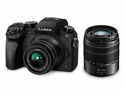 Panasonic LUMIX G DMC-G70WEG-K Systemkamera (16 Megapixel, OLED-Sucher, 7,5cm OLED Touchscreen, 4K Foto/Video) Doppelzoom-kit mit H-FS1442AE und H-FS45150E schwarz