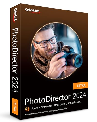 CyberLink PhotoDirector 2024 Ultra | Leistungsstarkes Bildbearbeitungsprogramm | Komplettes Fotostudio | Erstellt perpekte Fotocollage / Fotoshow / Panorama | Lichteffekte | GIF | Windows 10/11 [Box]