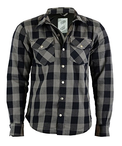 Kevlar Hemd Jacke Lumberjack Lumber Jack Shirt (XL, Grau Schwarz)
