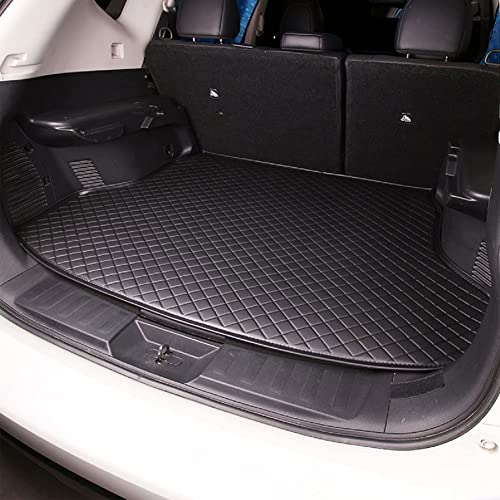 MALOOS Auto Leder Kofferraummatten für KIA EV6, wasserdichte rutschfest Kofferraummatte Kofferraumwanne Kofferraum Schutzmatten Zubehör,D/Black