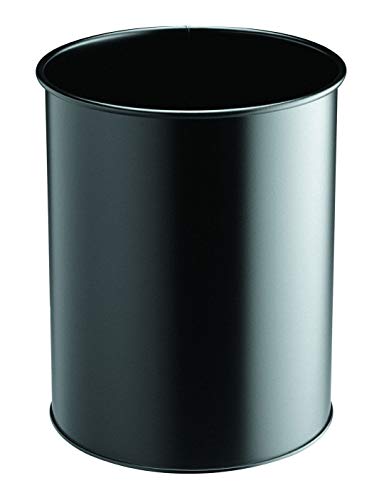 Durable Papierkorb Metall rund, 15 Liter, schwarz, 330101