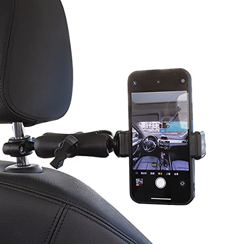 POV-Halterung für die Auto-Kopfstütze, kompatibel mit GoPro und Handy, Freisprecheinrichtung für Fahrvideos und Vlogs, passend für Handys mit 6–10 cm