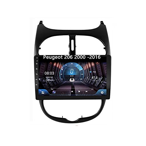Android 10 9 Zoll Bildschirm Autoradio Mit Freisprecheinrichtung Für Peugeot 206 2000-2016 RüCkfahrkamera Autoradio Bluetooth Doppel Din Apple Carplay Bluetooth/USB/MP5/Mirror Link ( Color : 4G+WIFI 8