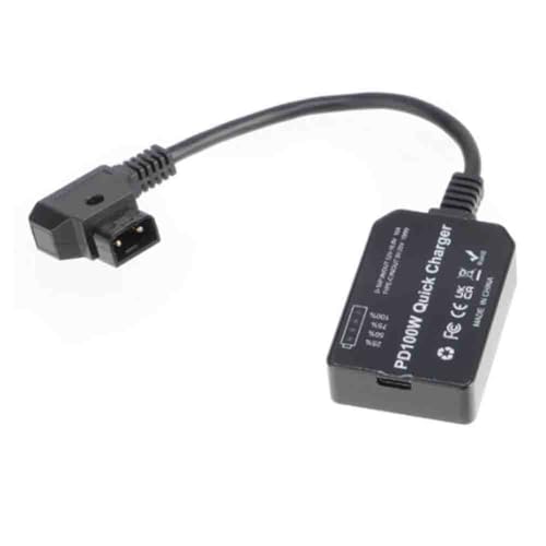 FYOBOT Dummy-Batterie D-TAP V-Port zu PD 100 W Bidirektionales - und Entlademodul USB-Netzteil für Monitor/Kamera