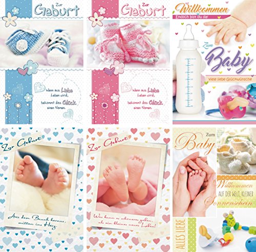 Glückwunschkarten zur Geburt 100 Stück Karten Willkommen Baby Grußkarten Karte 31-7501a