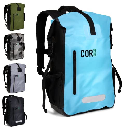 COR Surf Wasserdichter Dry Bag Rucksack mit gepolsterter Laptophülle, robuster Roll-Top-Pack (Blau, 40 l)