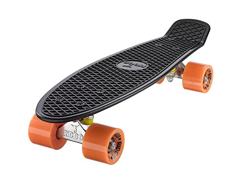 Ridge Skateboard Mini Cruiser, schwarz-orange, 22 Zoll
