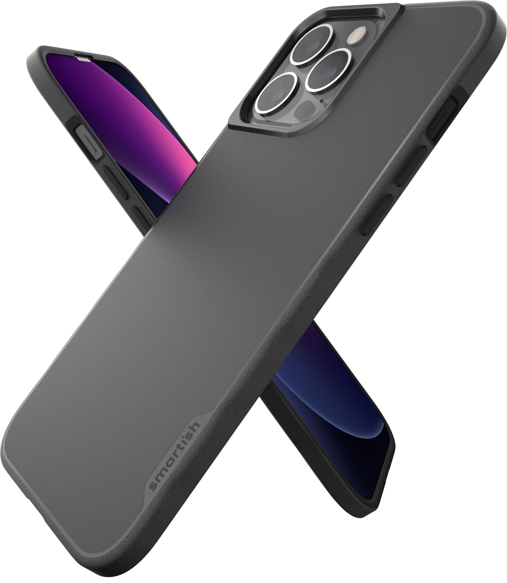 Smartish Gripmunk Schutzhülle für iPhone 13 Pro Max – kompatibel mit MagSafe [leicht und schützend] dünne Griffhülle mit Mikrofaser-Futter – Black Tie Affair