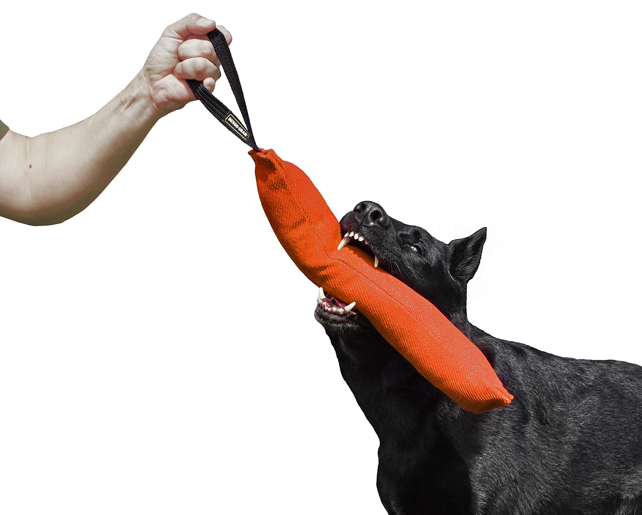 Dingo Gear Baumwolle-Nylon Beißwurst für Hundetraining IGP IPO Obiedence Schutzhund Hundesport, 45 x 8 cm, 1 Griff Orange S00084