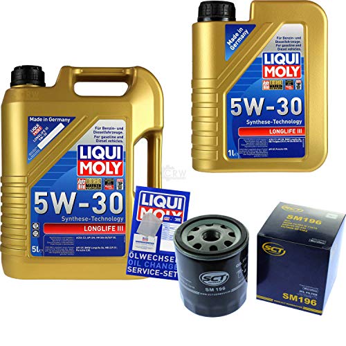 QR-PARTS 69393242 Filter Set Inspektionspaket 6 Liter Liqui Moly Motoröl Longlife III 5W-30 SCT Germany Ölfilter