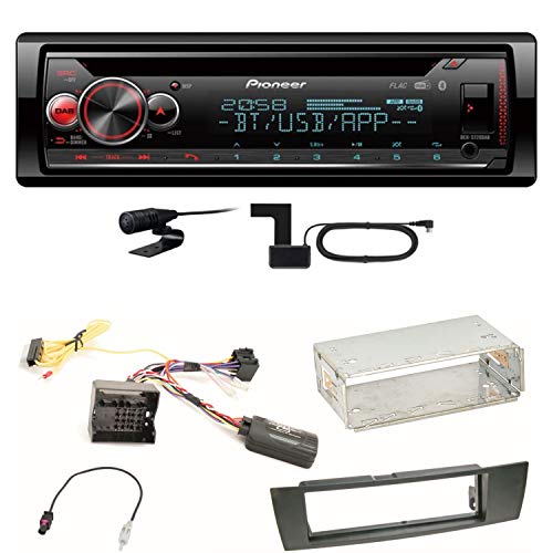 Pioneer DEH-S720DAB Autoradio WAV WMA FLAC USB CD MP3 Bluetooth DAB+ Digitalradio Einbauset kompatibel mit BMW E90 E91 E92 E93