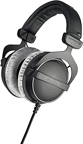 beyerdynamic DT 770 Pro Studio-Kopfhörer – Over-Ear, geschlossene Rückseite, professionelles Design für Aufnahme und Überwachung (80 Ohm, Grau) (erneuert)