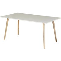 FINORI Esstisch Tisch Göteborg in matt weiß und Sonoma Eiche Küchentisch mit Massivholz 160 x 90 cm