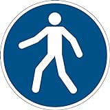 Durable Bodenaufkleber Sicherheitskennzeichen Fußgängerweg benutzen, Ø 43 cm, 173106