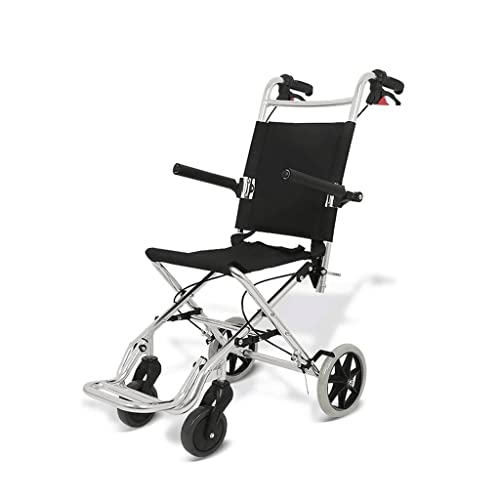 Rollstuhl Faltbarer Rollstuhl aus Aluminiumlegierung Leichter faltbarer Transportstuhl mit Fußstützen für ältere behinderte Roller Strandrollstuhl