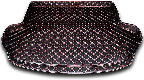 Auto Leder Kofferraummatten für Hyundai i30 Kombi 2019- Kofferraum Schutzmatte Kofferraumwanne Teppich rutschfest Staubdicht ZubehöR.,C-Black Red