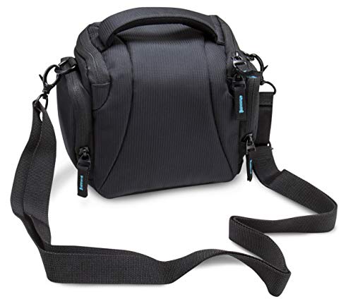BODYGUARD DSLM Foto/Kamera Tasche System L mit Zubehörfächern und Tragegurt - schwarz - passend für Bridgekamera oder Systemkamera