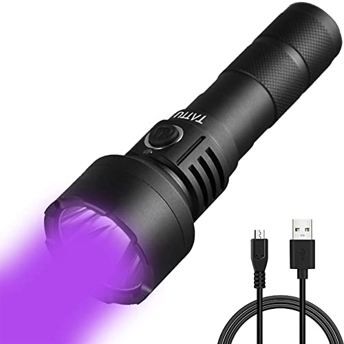 TATTU U2 UV Taschenlampe 395nm Schwarzlicht Wiederaufladbare Schwarz Licht 10W LED Lampe mit Micro USB Ladekabel