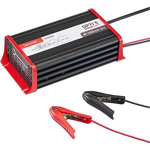 Accurat 5A 24V Batterie-Ladegerät für Blei-Batterien Vollautomatisch 7-Stufen Opti 5 Ladegerät für Auto und Motorrad Batterie