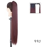 Haarknoten 1 Packung synthetischer Dutt langes glattes Haar Dutt Haarteile mit Klauenclips Dutt Klaue Clips Pferdeschwanz Perücken für Frauen Haarknoten Haarteil (Farbe: 05, Größe: 55 cm)