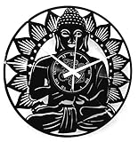 Instant Karma Clocks Vinyl Wanduhr Vintage Schallplatten-Design handgemachte Dekor Mandala Yoga Buddha