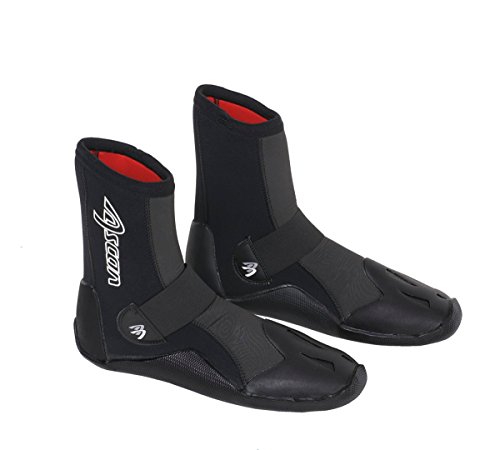 Ascan - Fly (Neoprenboot - 5mm Neopren) - Surfschuhe Neoprenschuhe, 45/46 EU, Schwarz