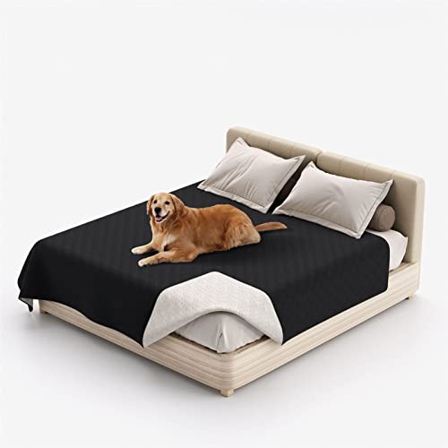 HOMDECR wasserdichte Hundedecke Für Couch, Waschbare Haustier-Couch-Abdeckung, rutschfeste Bettsofa-Möbelschutzmatte (68x82 Inch,Black)