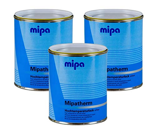 Mipa 3X Mipatherm Silber Thermolack Ofenlack hitzebeständig bis 800°C 750 ml