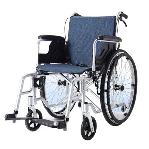 Handbetriebene Standard-Rollstühle,Transport-Rollstuhl aus Aluminium,Faltbar Leicht Reiserollstuhl,ergonomisch und bequem, für eine Belastung von 100 kg