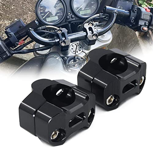 Paar Motorrad 1 1/8"CNC Motorrad Lenker Riser Mount Clamp Adapter 7/8" Austausch 1 1/8"- Schwarz