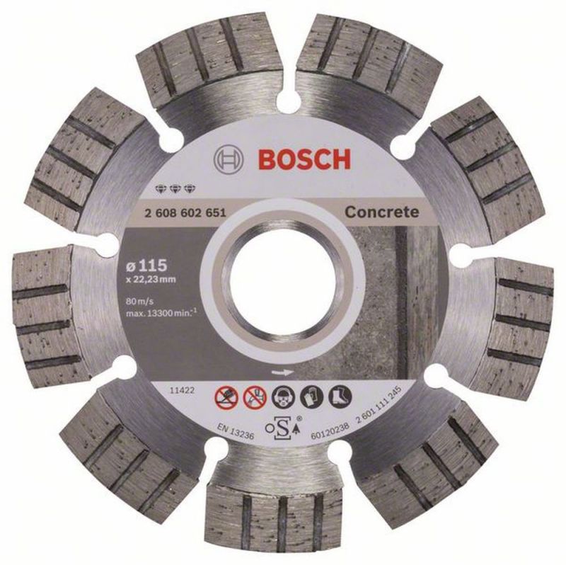Bosch Diamanttrennscheibe Best for Concrete, 115 x 22,23 x 2,2 x 12 mm 2608602651