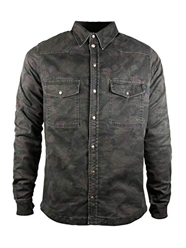 John Doe Motoshirt XTM - Camouflage | Motorradjacke mit Kevlar | XTM Made with DuPont Kevlar | Einsetzbare Protektoren | Atmungsaktiv | Motorrad Motoshirt