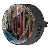Quniao Alley Red House 2PCS Custom Car Aromatherapy Air Freshener Diffuser Car Fragrance Diffuser Locket Car Diffuser Vent Clip Apply for Car, Office, Kitchen